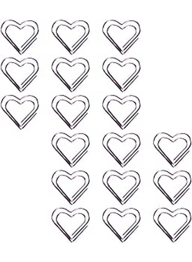 Purple Heart Shaped Metal Paper Clips Decorative Office School Home Document Fixing 18 Pieces - Image 1