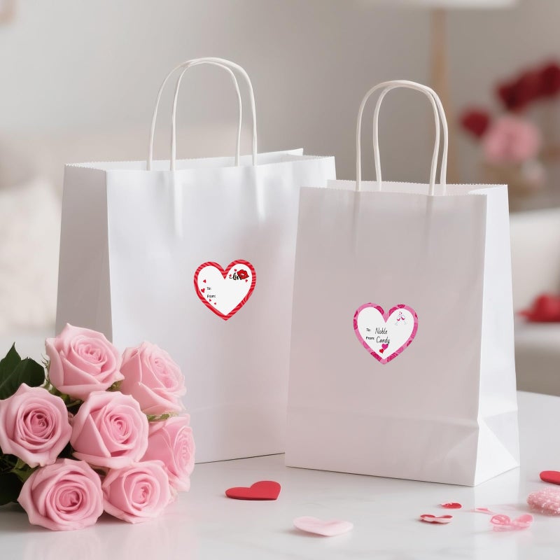Alynta Valentine's Day Heart Gift Tags Stickers - 120Pcs 2 Inch Valentines Name Tag Stickers Heart to from Sticker Valentines Labels for Envelope Seals Cards Bags Valentine's Day Decorations - Image 5
