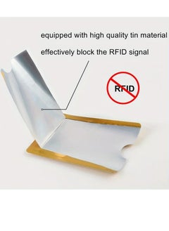 بامير حامل بطاقات حجب RFID من الألومنيوم مكون من 5 قطع، مجموعة سفر وأكمام حجب RFID أفضل طريقة لحماية بطاقات الائتمان من السرقة الإلكترونية، تصميم خفيف الوزن وصغير الحجم ليناسب أي جيب أو محفظة  - Image 4