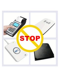 بامير حامل بطاقات حجب RFID من الألومنيوم مكون من 5 قطع، مجموعة سفر وأكمام حجب RFID أفضل طريقة لحماية بطاقات الائتمان من السرقة الإلكترونية، تصميم خفيف الوزن وصغير الحجم ليناسب أي جيب أو محفظة  - Image 5