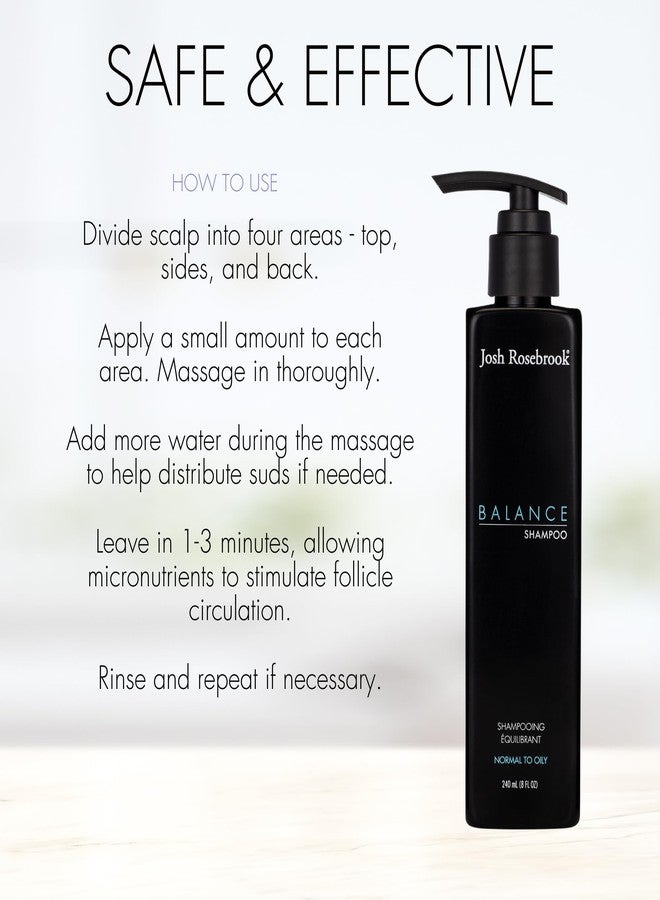Josh Rosebrook - Balance Shampoo formulated for all hair textures and types and balanced to oily scalps to offset excessive oiliness and create volume - 240 mL - 8 Oz - Image 3