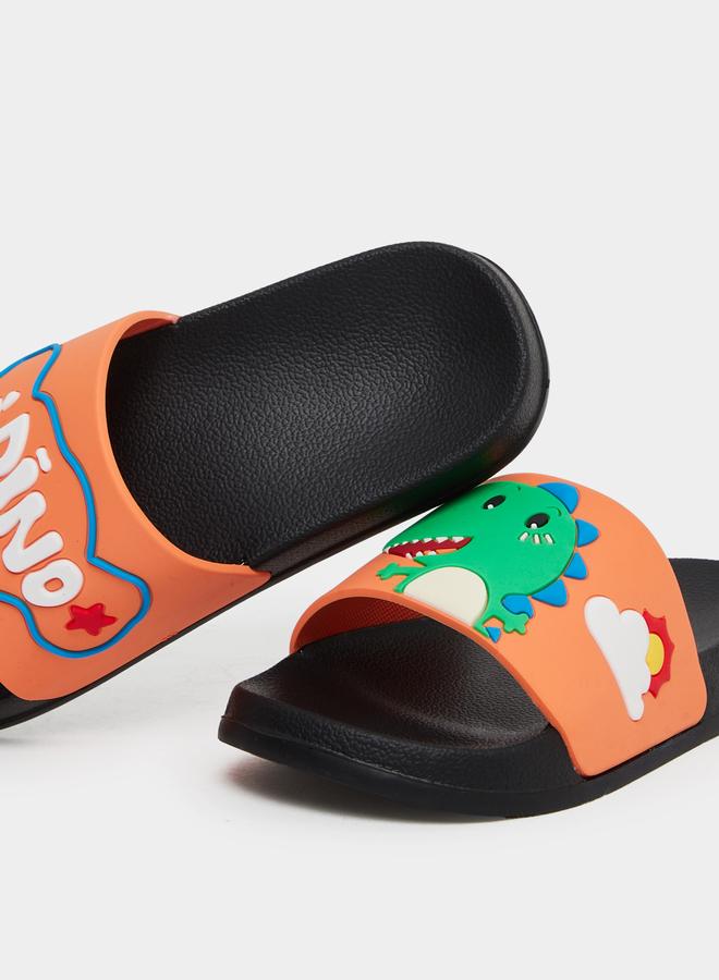 Take Two Orange Graphic Print Slides - Image 3