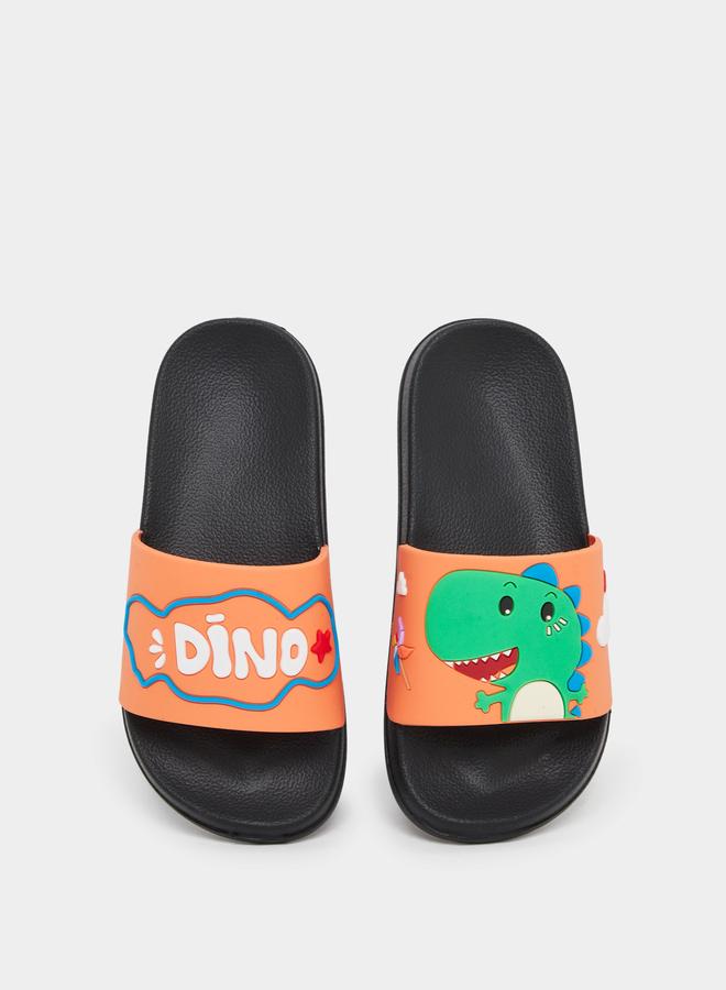 Take Two Orange Graphic Print Slides - Image 5