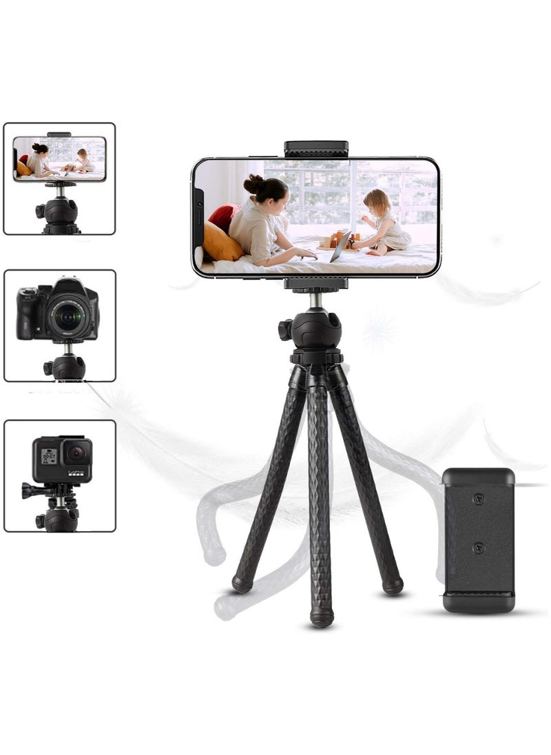 Raxoom Phone Tripod,Flexible Tripod for iPhone with Extendable Phone Holder for Video Recording/Photography,Camera Stand/Webcam Tripod for YouTube Video  - Image 1