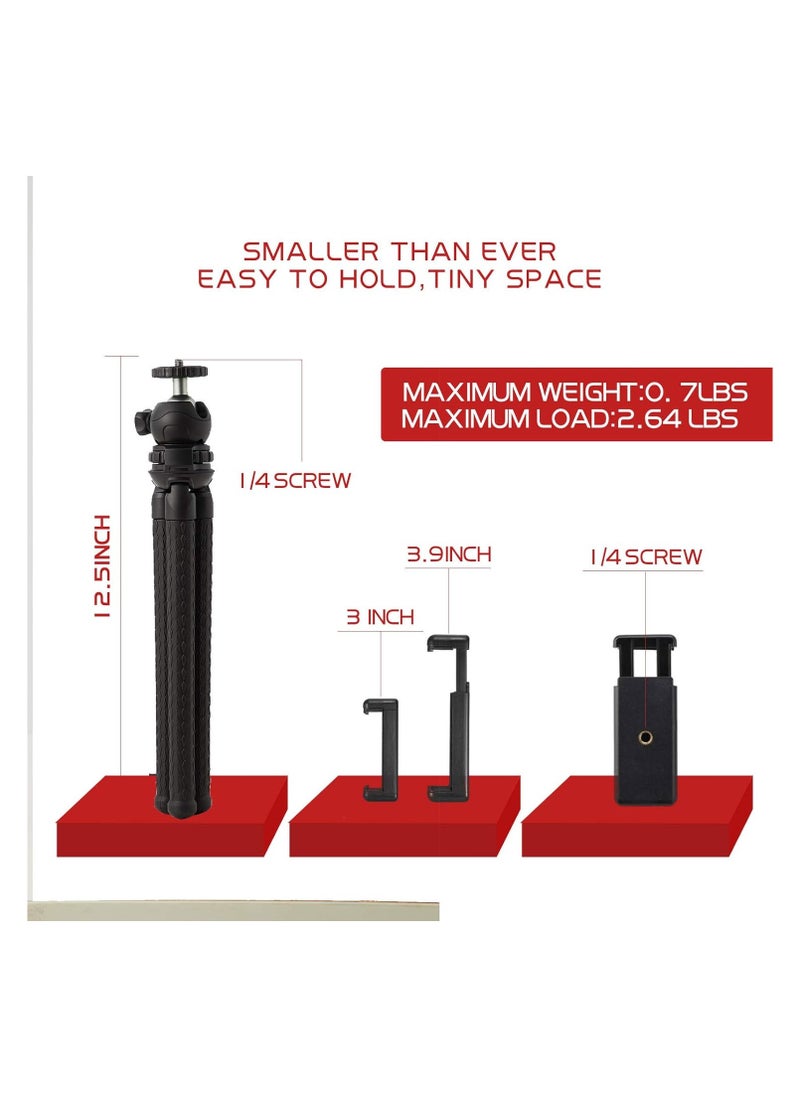 Raxoom Phone Tripod,Flexible Tripod for iPhone with Extendable Phone Holder for Video Recording/Photography,Camera Stand/Webcam Tripod for YouTube Video  - Image 3