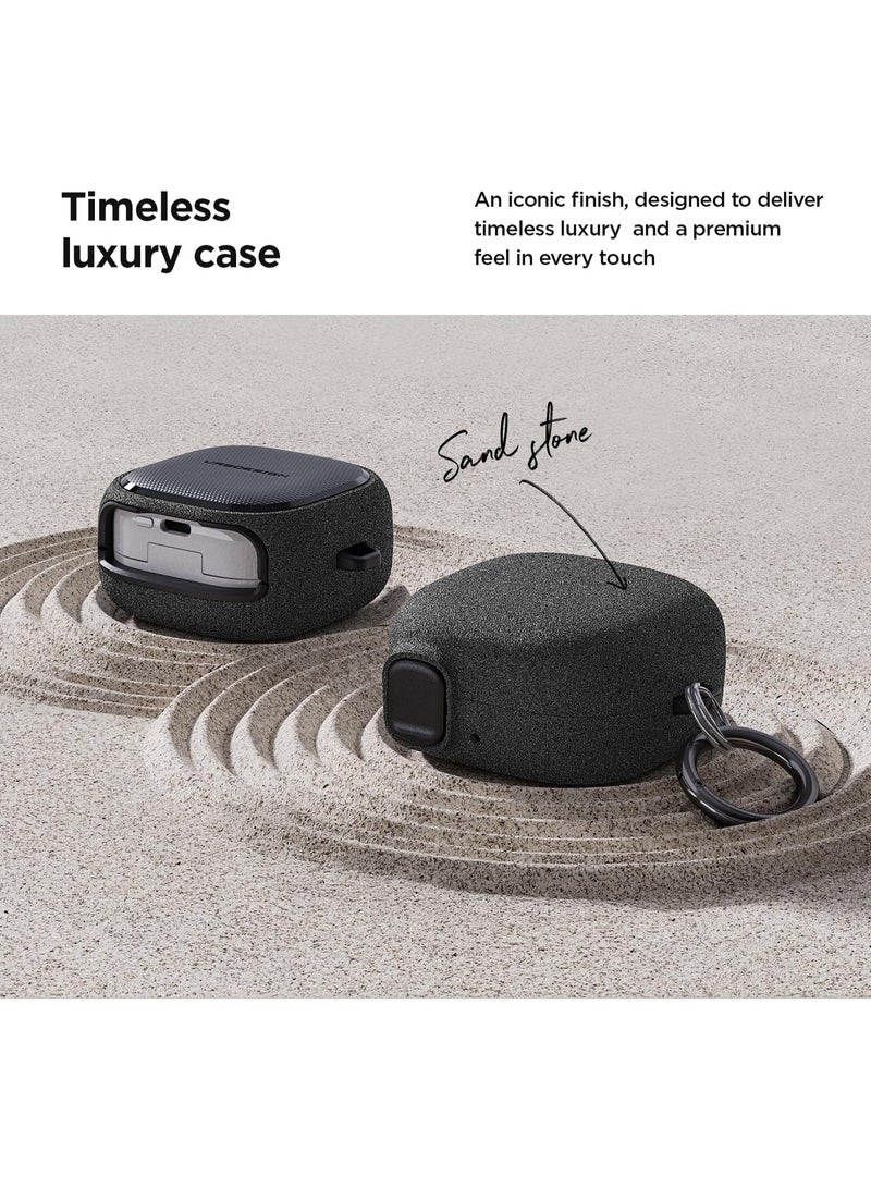 VRS Design Modern Lock for Samsung Galaxy Buds4 and Buds 4 Pro Case Cover (2026) Secure Lock Protection with Carabiner -  Sand stone Gray - Image 5