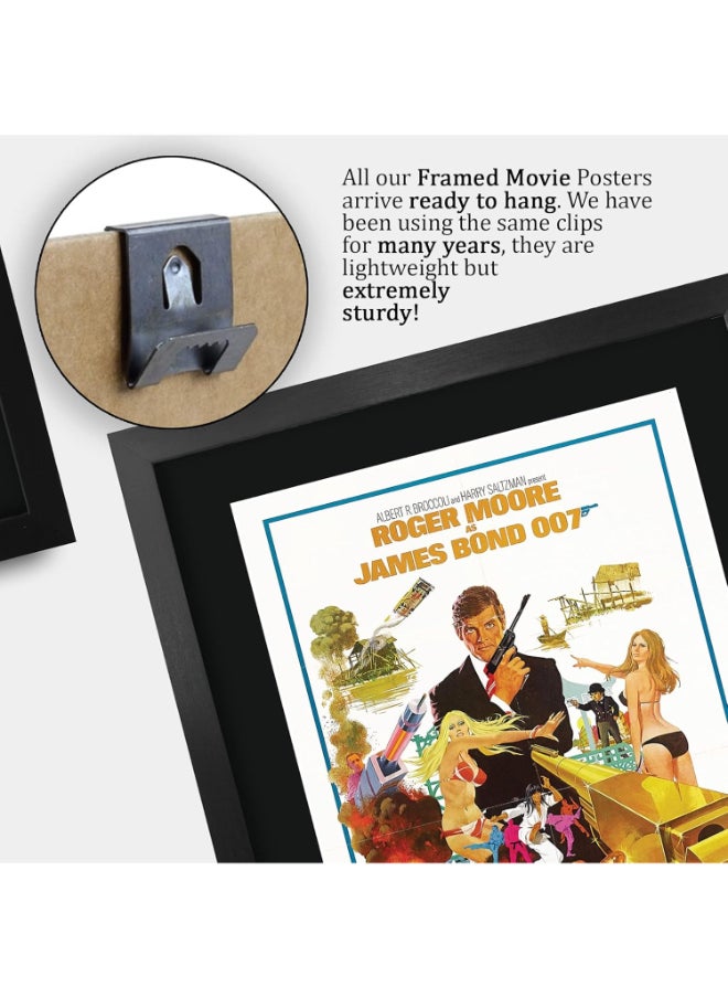 HWC Trading HWC Trading James Bond - The Man With The Golden Gun Movie Poster Roger Moore Signed 16 x 12 inch Framed Gift Printed Autograph Film Print Photo Picture Display - 16" x 12" Framed  - Image 5
