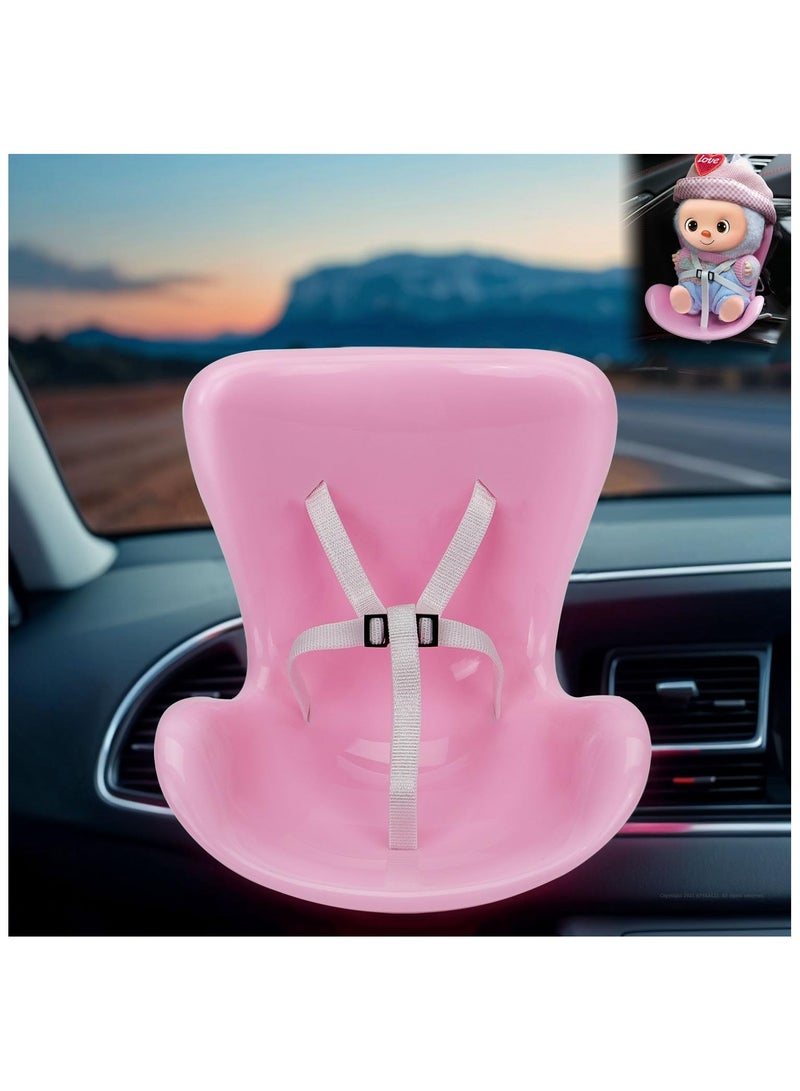 Doll car seat Compatible with Labubu, Vent Clip for 10-17cm Blind Box Toys, Secure Doll Seat with Adjustable Safety Strap & Airflow-Friendly Design, Car Decor (Doll Not Included) - Image 1