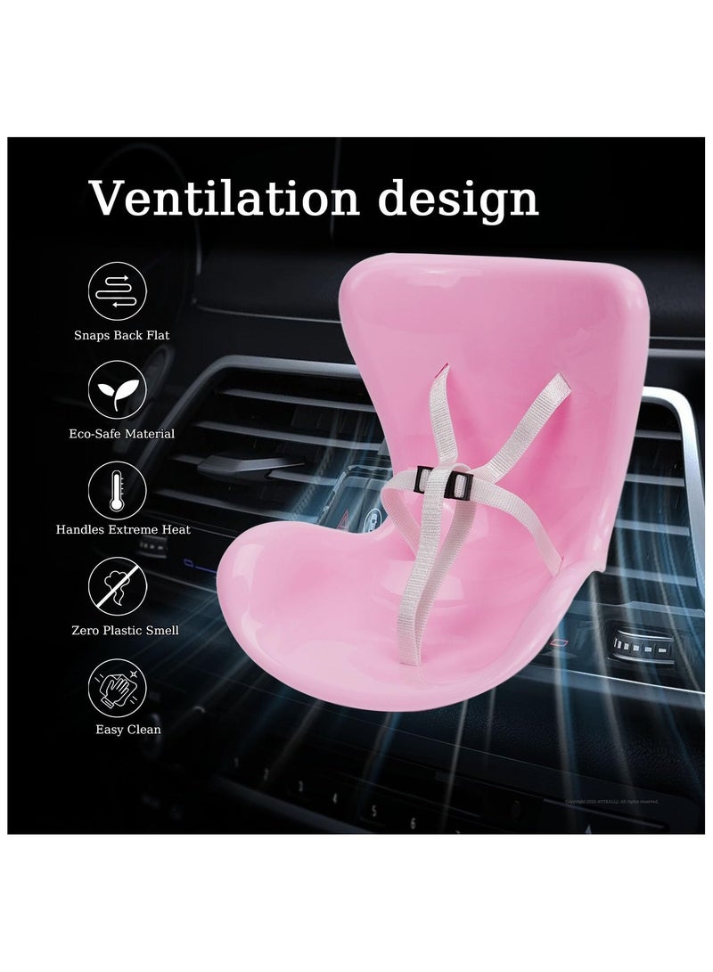 Doll car seat Compatible with Labubu, Vent Clip for 10-17cm Blind Box Toys, Secure Doll Seat with Adjustable Safety Strap & Airflow-Friendly Design, Car Decor (Doll Not Included) - Image 4
