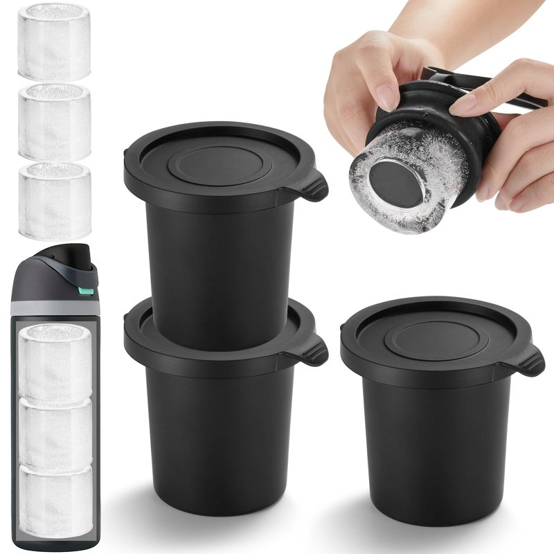 ACOOKEE Hollow Cylinder Ice Cube Mold for 24oz 32oz 40oz Owala Accessories Set of 3 Silicone Ice Mold for Owala FreeSip Water Bottle Whiskey Cocktails Bourbon