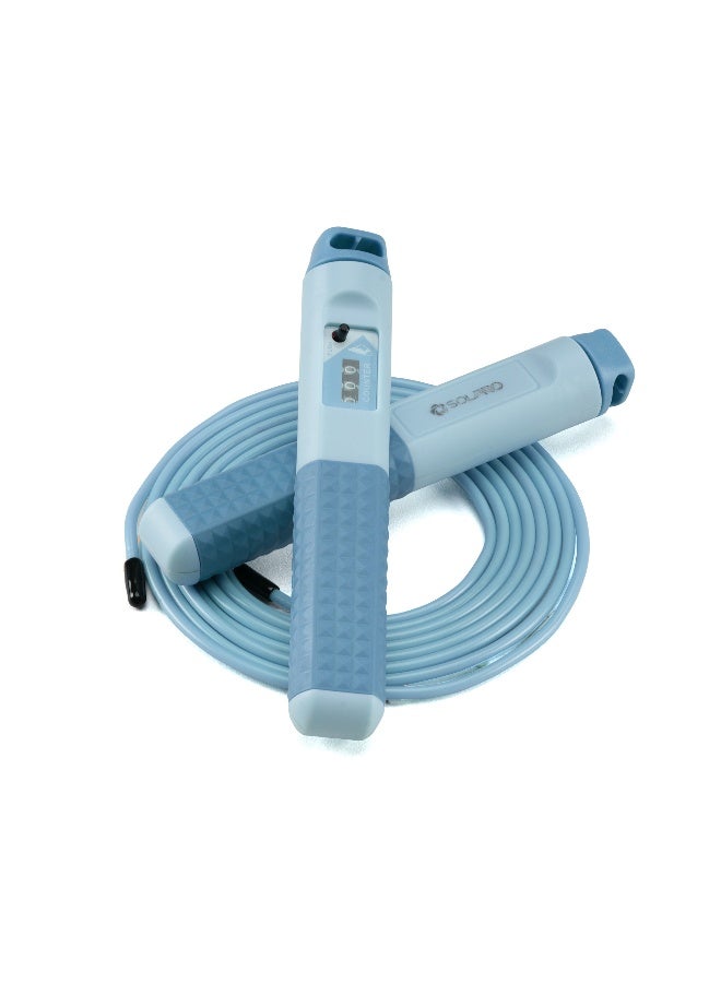 SOLPRO SKC060 Jump Rope with Mechanical Counter|Adjustable Length, Lightweight, TangleFree Design|Smooth Rotation, NonSlip Handles|Ideal for Cardio, Speed Training, Fitness, Home & Gym Workouts (Blue) - Image 1