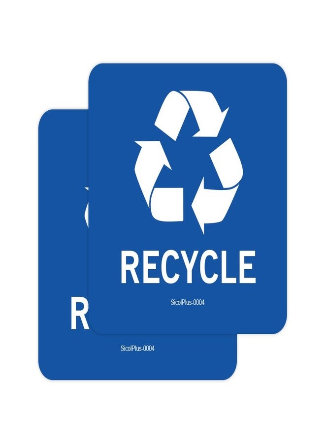 SICOL PLUS Recycle Stickers Recycle Bin Decals and Trash can Stickers UV Protected Indoor and Outdoor Self Adhesive Vinyl Stickers (4x4 Inch 02 Pcs Square) - Image 1