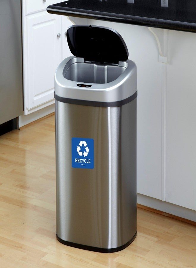 SICOL PLUS Recycle Stickers Recycle Bin Decals and Trash can Stickers UV Protected Indoor and Outdoor Self Adhesive Vinyl Stickers (4x4 Inch 02 Pcs Square) - Image 4