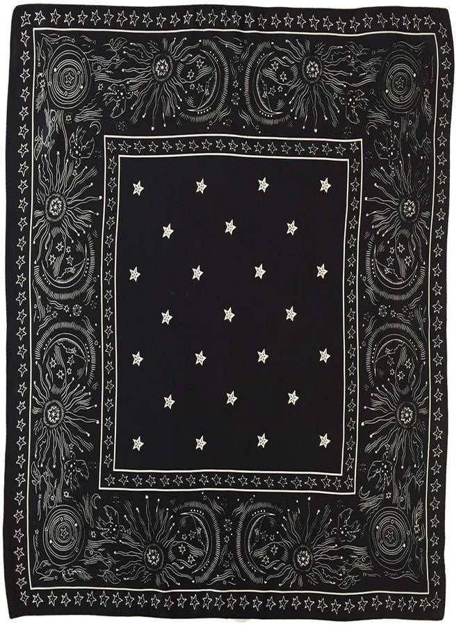 FONYVE 100% Mulberry Silk Scarfs for Women - Lightweight Square Satin Head Scarf - Small Silk Hair Scarf for Sleeping 21", 40 Constellation Black, S - Image 2