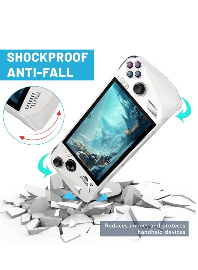 Transparent Protective Case for ASUS Rog Ally Handheld with Tempered Glass Screen Protector and Accessories - Image 3