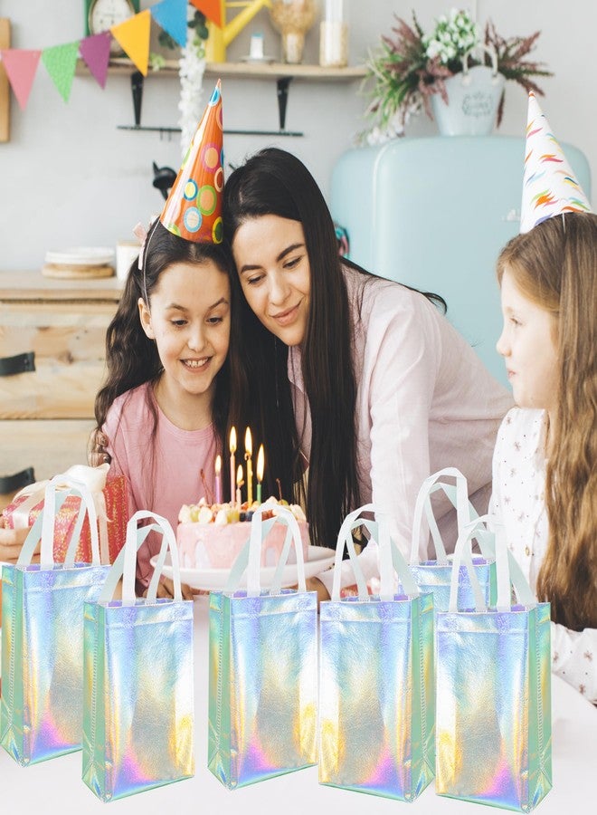 W WINTMING مجموعة هدايا W WINTMING مكونة من 24 قطعة، هولوغرافية بمقابض، قابلة لإعادة الاستخدام، هولوغرافية متقزحة الألوان، حقائب هدايا للحفلات، حقائب ترحيبية لأعياد الميلاد، العطلات، حفلات الزفاف، الكريسماس (حجم متوسط 8 بوصات) - Image 4