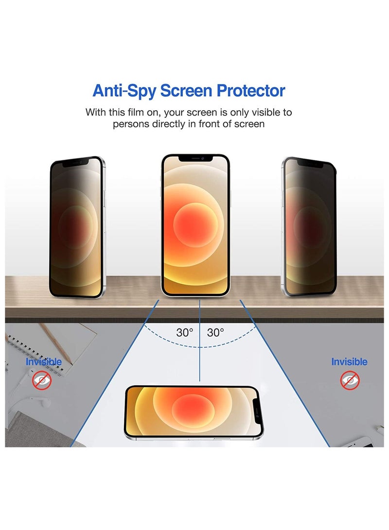 Procases [2 Pack] ProCase iPhone 12 Pro/iPhone 12 (6.1 inch 2020) Privacy Screen Protector, Anti-Spying Dark Tempered Glass Screen Film Guard, iPhone 12 Pro 5G Screen Protector - Image 4