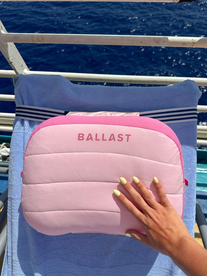 Ballast Beach Pillow â€“ Comfy, Durable & Compact, Stays Put on Windy Beaches with Patented Sand Pouch, Inflatable Pillow for Beaches, Pools, Camping, Festivals and Travel (Flamingo Pink) - Image 5