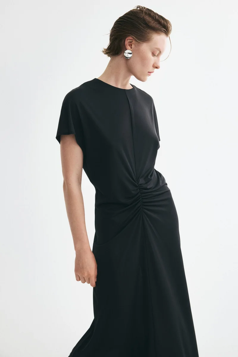 H&M  Ruched cap-sleeved dress for Women | Best Price UAE