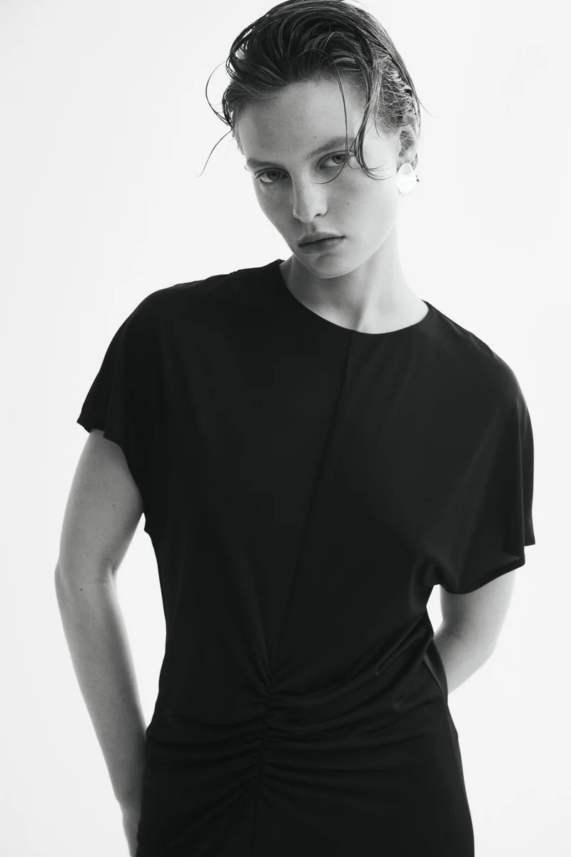 H&M  Ruched cap-sleeved dress for Women | Best Price UAE