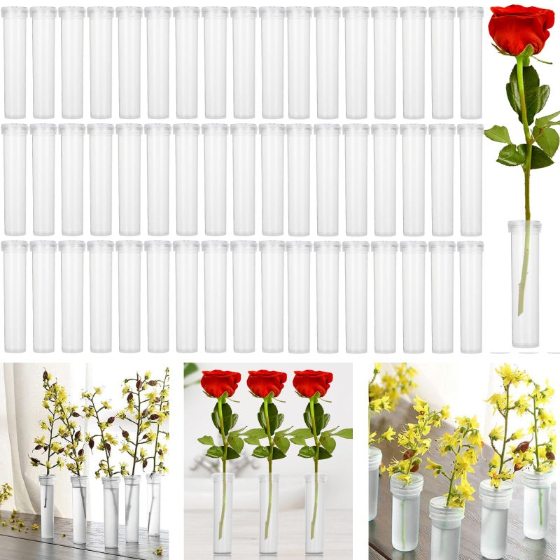 APACALI 200 Pack Floral Water TubesVials for Flower Arrangements Rose Flower Water Tubes Aqua Picks Clear Plastic Rose Water Tubes with Picks Floral Water Tubes Stems Picks 28 x 07
