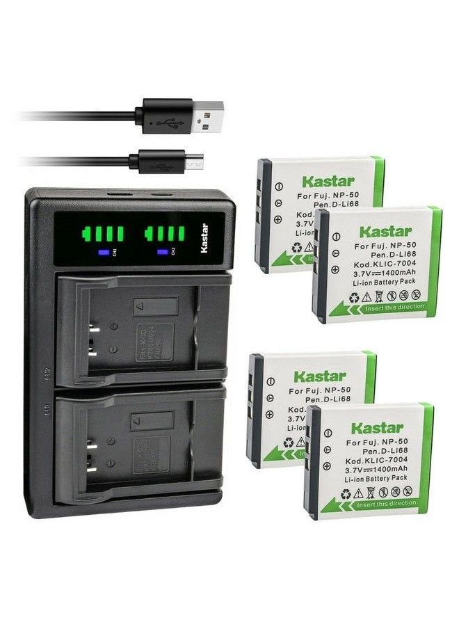 Kastar - 4Pack Sx50 Battery And Ltd2 Usb Charger Replacement For Sionyx Aurora Sx50 Sx50 Battery Sionyx Aurora Pro Night Vision Camera Sionyx Aurora Day Night Action Camera - Image 1