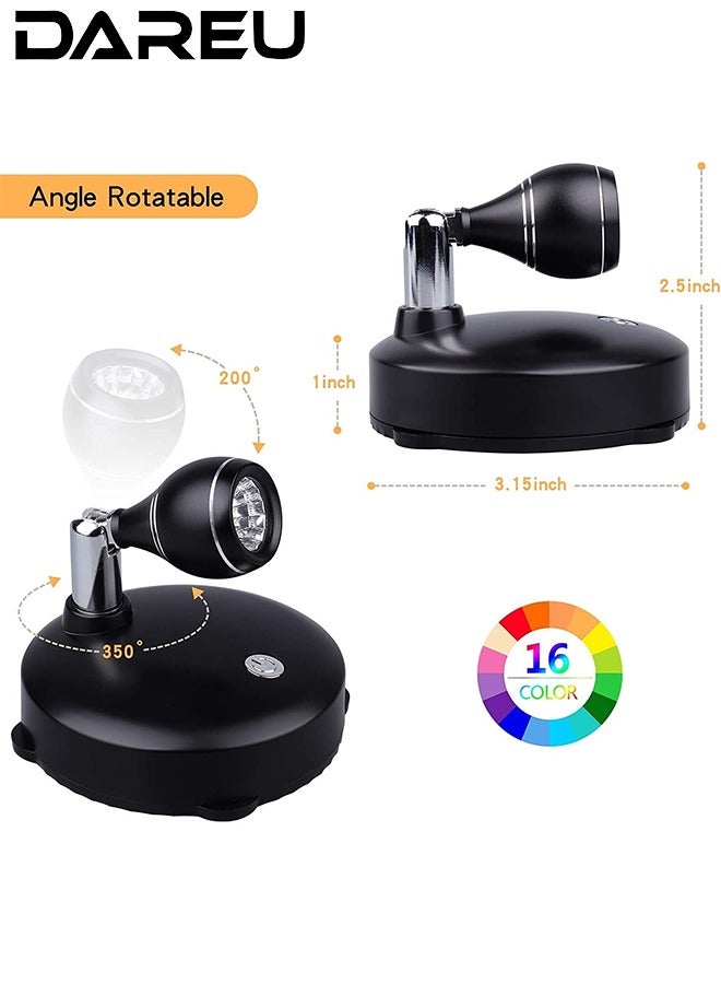 DAREU 2-Pack USB Rechargeable RGB LED Spotlight – 16 Colors + 6000K White, Remote-Controlled Dimmable Accent Lighting with Adjustable Head - Image 3