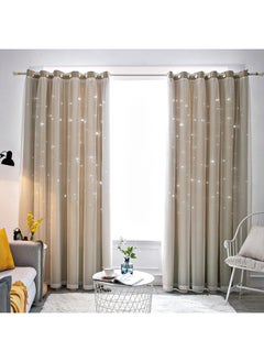 Beige 1m wide x 2.5m high, high precision thickened star curtains hollow star blackout curtains window screens double layer custom - pzsku/ZDC19630663846ABB2E24Z/45/_/1729743167/c3bdc984-06ea-4d9b-8779-b543a7496781