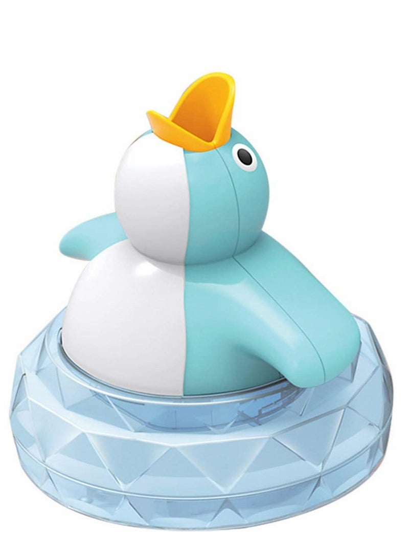 SYOSI Baby Bath Toys, Penguin Bath Toys Bathtub Toys Baby Bath Toys with Music Glow Bathroom Toys for Toddlers 1-3, Bath Tub Toys for Kids, Music Glow Bath Toy Pool Bath Toys, Blue - Image 1