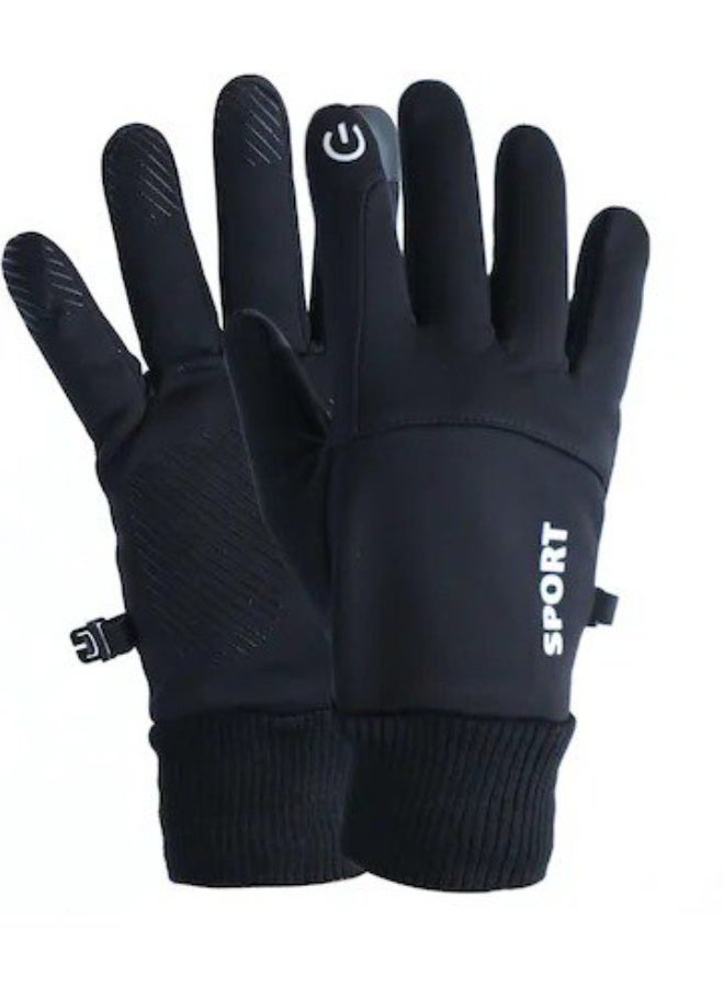 قفازات شتوية كاملة الأصابع للدراجات – مقاومة للماء والرياح، بطانة دافئة ولمسة شاشة حساسة - Image 1