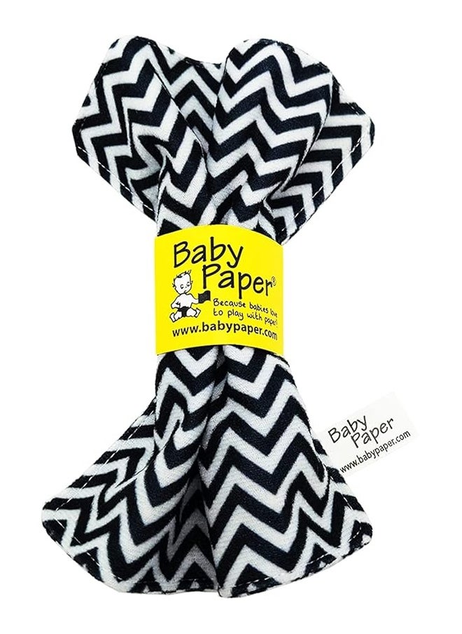 Baby Paper - Baby Paper Original Crinkle Sensory Toy | Black and White Zig Zag | Crinkle Paper for Babies | Sensory Baby Toys - Image 1
