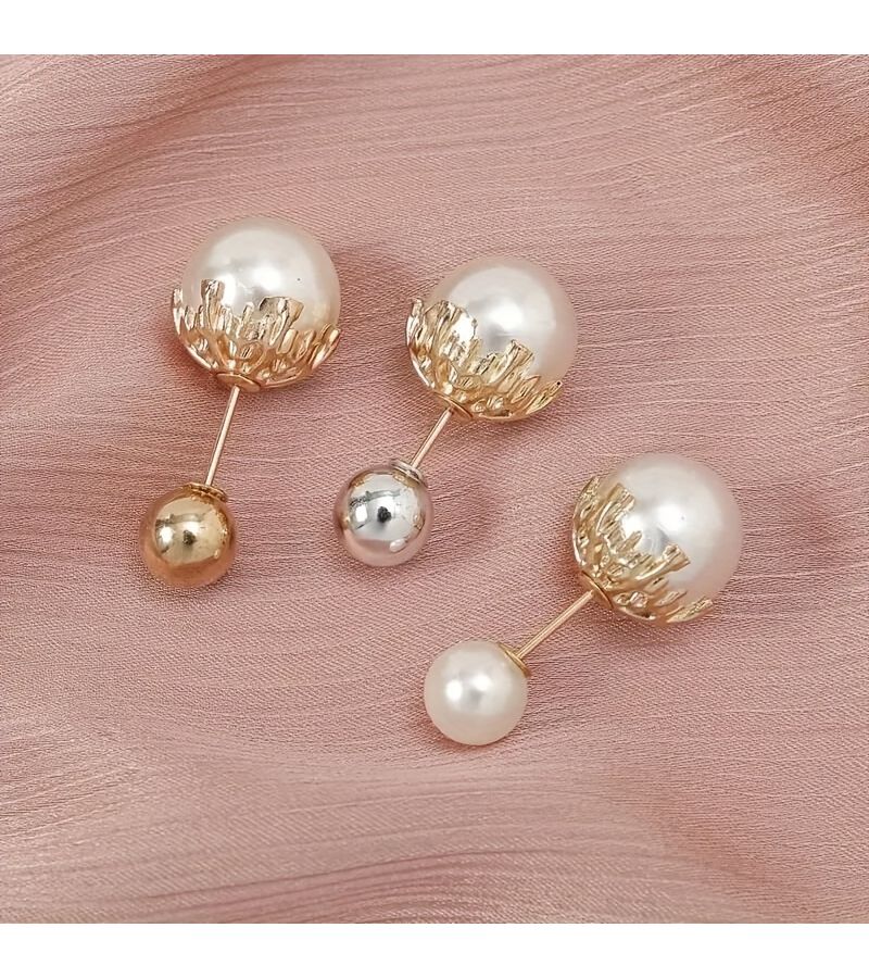 5 Pcs Elegant Artificial Pearl Collar Fixing Pins Buttons No Sewing Required Detachable Pearls Prevent Collar Exposure Sleeve Waistband Scarf Fixing Adjustment Buttons - Image 2