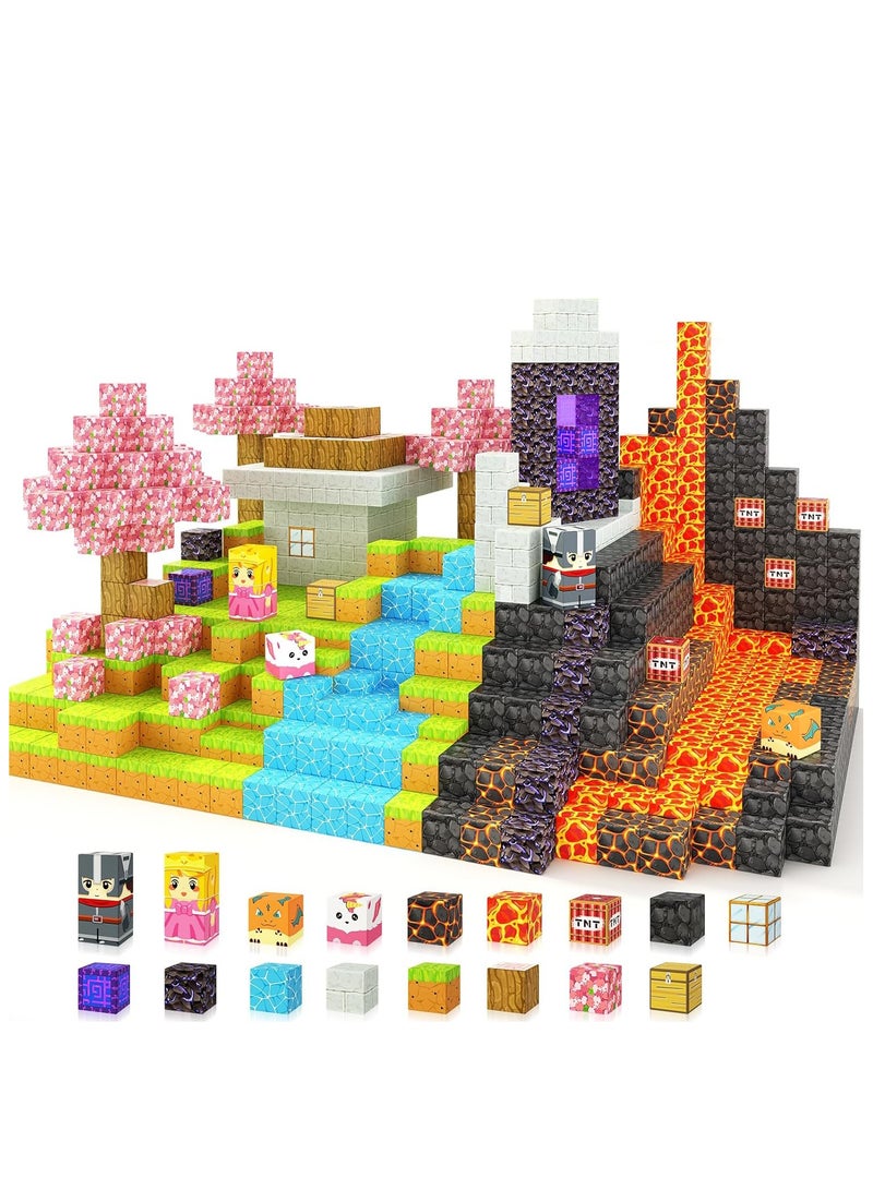 Magnetic Blocks-84 PCS Magnetic Building Blocks Magnetic Cubes Stacking, Build Magnetic Blocks Set, STEM Sensory Toys for Kids Boys Girls Ages 3 4 5 6 7 8 9 10, Perfect Gifts for Kids - Image 1