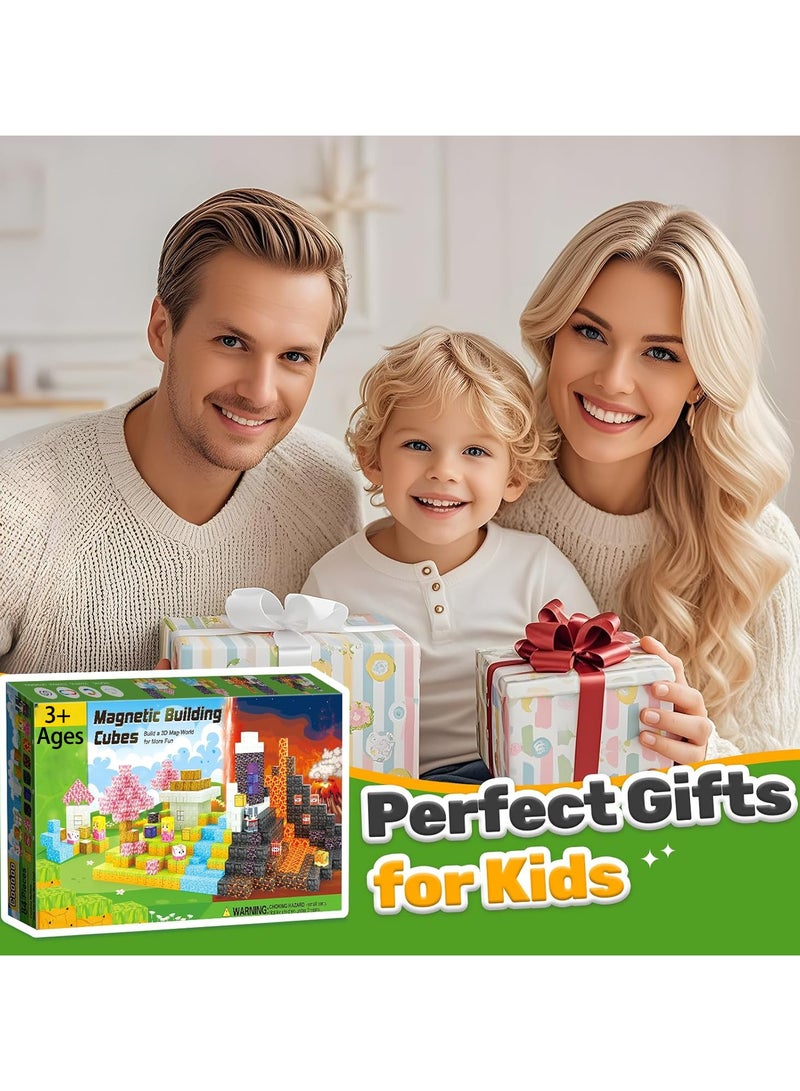 Magnetic Blocks-84 PCS Magnetic Building Blocks Magnetic Cubes Stacking, Build Magnetic Blocks Set, STEM Sensory Toys for Kids Boys Girls Ages 3 4 5 6 7 8 9 10, Perfect Gifts for Kids - Image 5