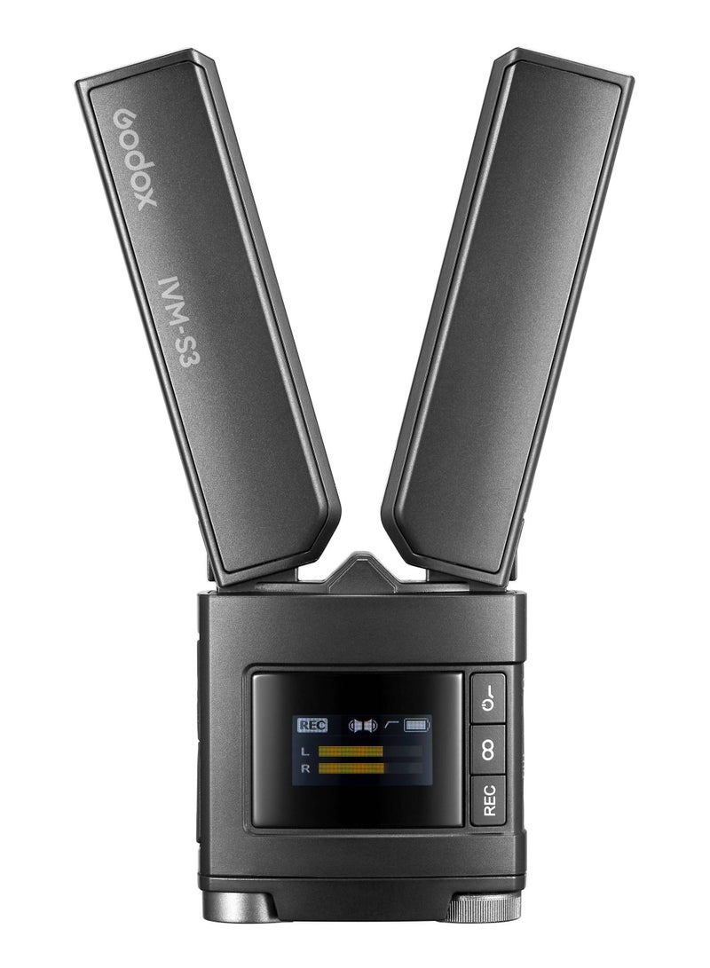 Godox IVM-S3 Camera-Mount Adjustable Dual-Cardioid Microphone - Image 3