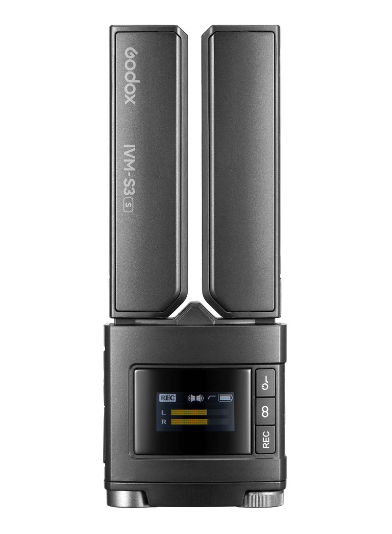 Godox IVM-S3 Camera-Mount Adjustable Dual-Cardioid Microphone - Image 2