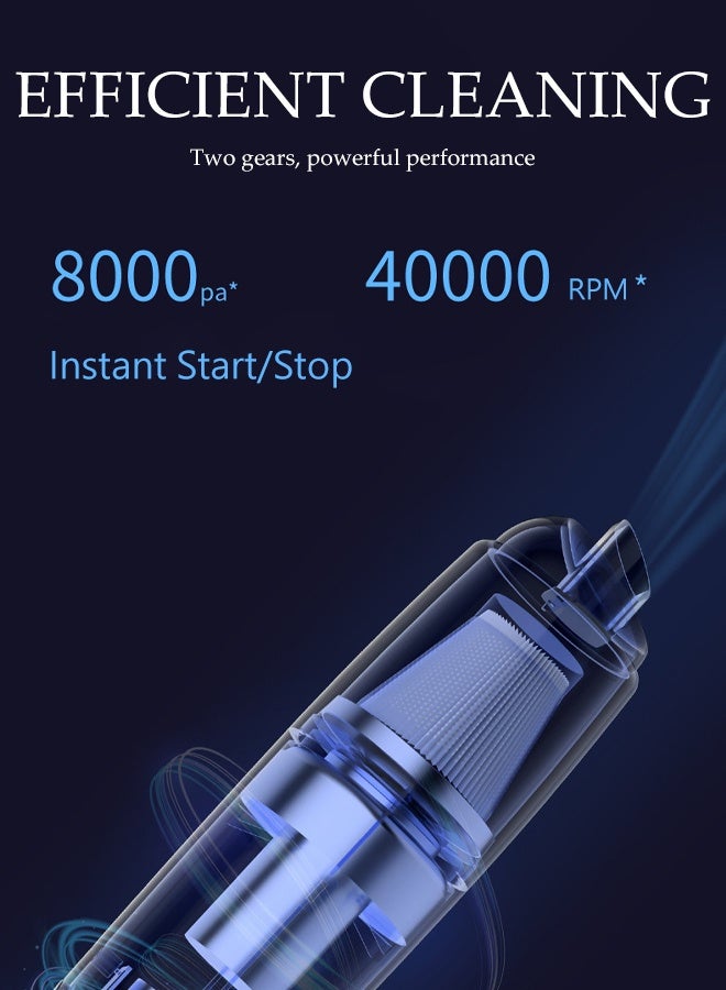 DUNISO Handheld Vacuum Cordless 13000Pa Portable Powerful Car Vacuum Cleaner 3 in 1 USB Rechargeable Lightweight Vacuum Blower Dust Buster for Car， Home， Kitchen， Office， Pet Hair Cleaning - Image 5
