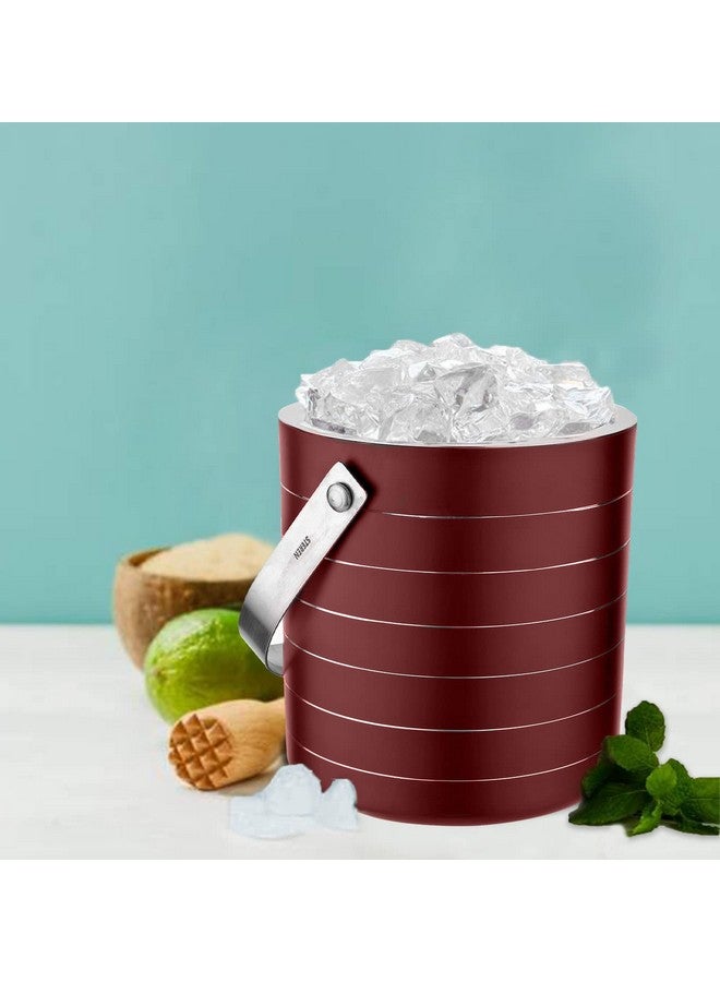 STEREN IMPEX Steren | Stainless Steel Double Wall Ice Bucket with Tong - Cherry Ring Design, Small, 1L - Image 2