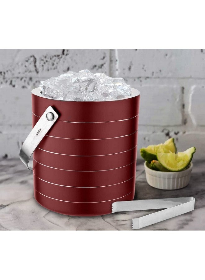 STEREN IMPEX Steren | Stainless Steel Double Wall Ice Bucket with Tong - Cherry Ring Design, Small, 1L - Image 5