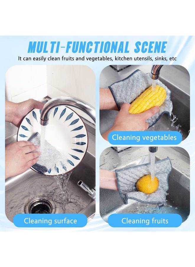 Wangjinpeng 10 PCS Four-Layer Non-Scratch Multipurpose Steel Wire Dishcloths - Reusable Quick-Dry Odor-Free Scrub Cloths for Dishes, Kitchen Cleaning Cloths for Cookware, Sinks, Stove Tops(7.87X7.87) - Image 5