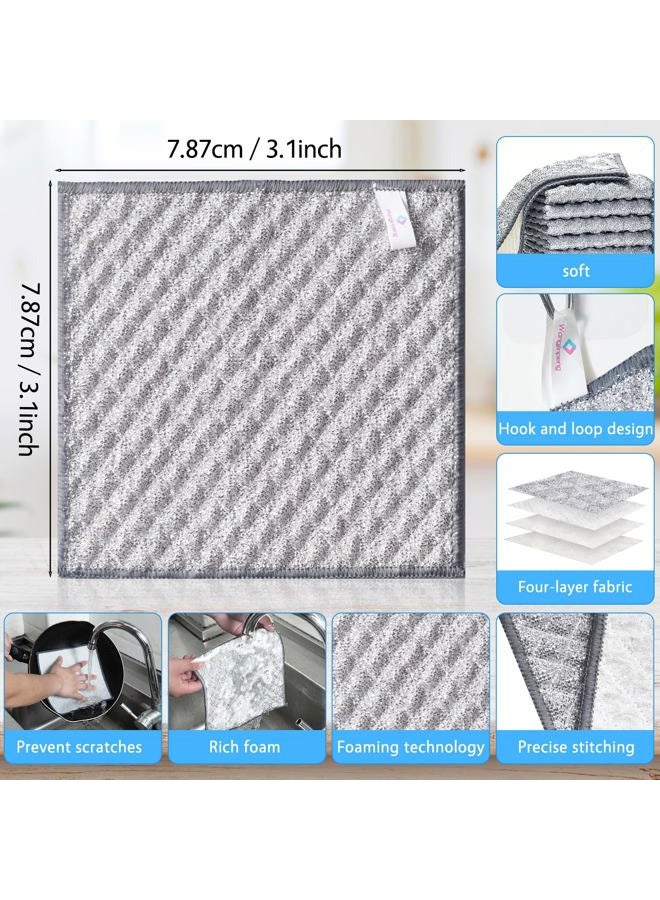 Wangjinpeng 10 PCS Four-Layer Non-Scratch Multipurpose Steel Wire Dishcloths - Reusable Quick-Dry Odor-Free Scrub Cloths for Dishes, Kitchen Cleaning Cloths for Cookware, Sinks, Stove Tops(7.87X7.87) - Image 2
