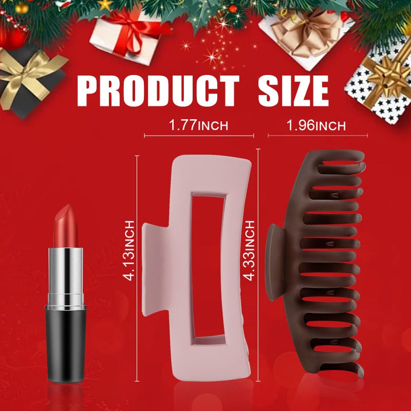 TOCESS Big Hair Claw Clips for Women - Neutral Large Claw Clip for Thin Thick Curly Hair 90's Strong Hold 4.33 Inch Nonslip Matte Jumbo Hair Clips (8 Pcs) - Image 3