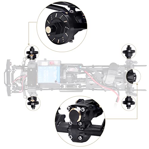 HobbyPark Front Steering Knuckles Wheel Weights Diff Cover Front Rear Extended 7mm Wheel Hex Hubs Adapters for Axial SCX24 Upgrades Set 1/24 RC Crawler Car - Image 3
