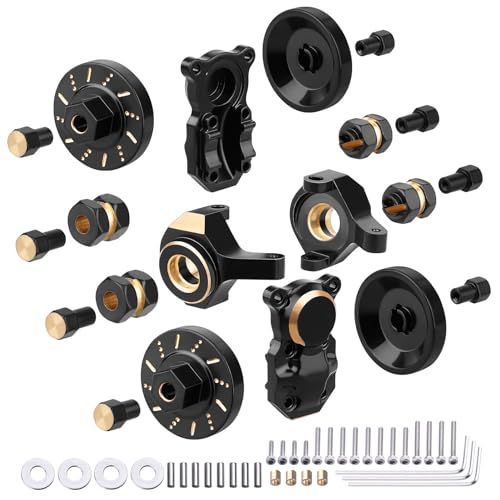 HobbyPark Front Steering Knuckles Wheel Weights Diff Cover Front Rear Extended 7mm Wheel Hex Hubs Adapters for Axial SCX24 Upgrades Set 1/24 RC Crawler Car - Image 1