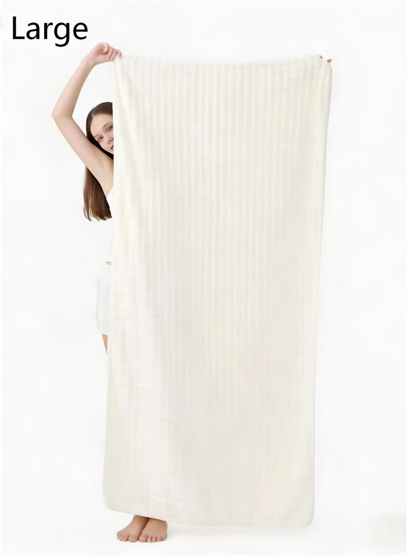 MOOCO Bath Towel Set Extra Large -3PCS Includes ( 90*170CM )Bath Towel,(35*75CM) Hand Towel,(25*65CM) Hair Towel,Quick Dry Highly Absorbent Thick Bathroom Soft Hotel Towels for Bath And Spa,Bathroom Towels Set is Soft and Gentle,Highly Absorbent,Creamy Beige - Image 4