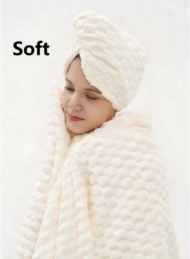 MOOCO Bath Towel Set Extra Large -3PCS Includes ( 90*170CM )Bath Towel,(35*75CM) Hand Towel,(25*65CM) Hair Towel,Quick Dry Highly Absorbent Thick Bathroom Soft Hotel Towels for Bath And Spa,Bathroom Towels Set is Soft and Gentle,Highly Absorbent,Creamy Beige - Image 3