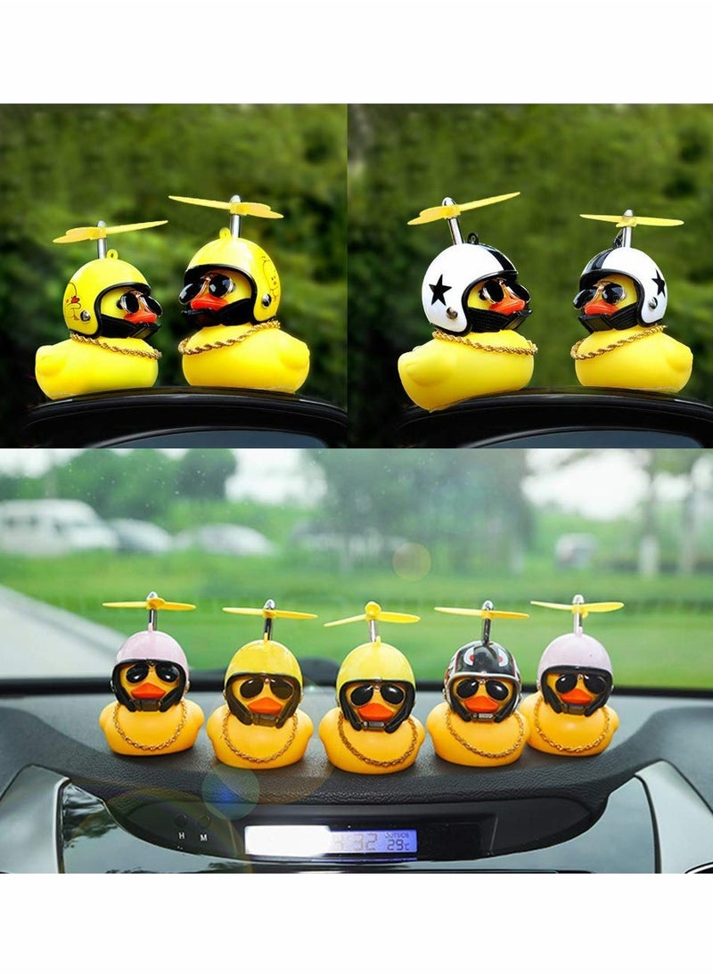 KASTWAVE - Yellow Duck Car Dashboard Decorations with Propeller Helmet (2 Pack-Shark Bee) - Image 1