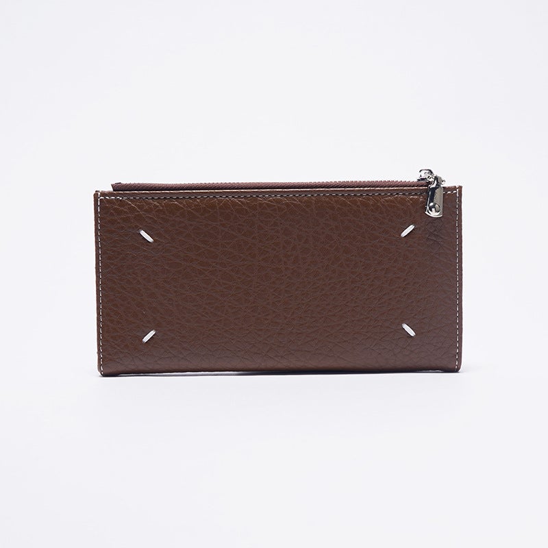 Women's Two-Fold PU Wallet with Zipper Closure and Solid Color Design - Image 4