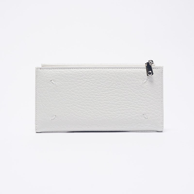 Women's Two-Fold PU Wallet with Zipper Closure and Solid Color Design - Image 3