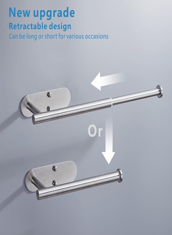 DIYZON Adhesive Toilet Paper Holder - 304 Stainless Steel - Pre-Drilled Holes Wall Mounted - Ldeal for Kitchen, Bathroom - Adjustable Length (Silver) - Image 5